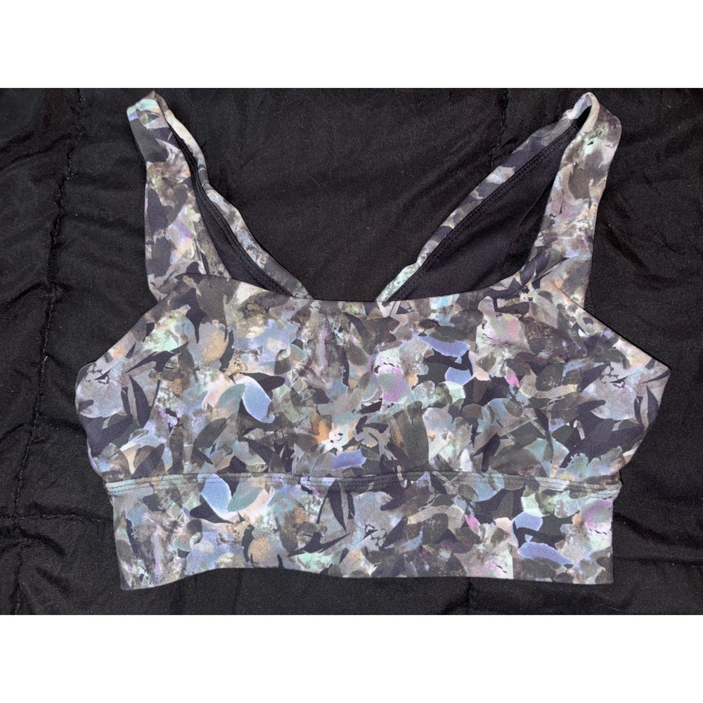 RBX Reebok Muted Floral Print Low Impact Sports Bra, Medium